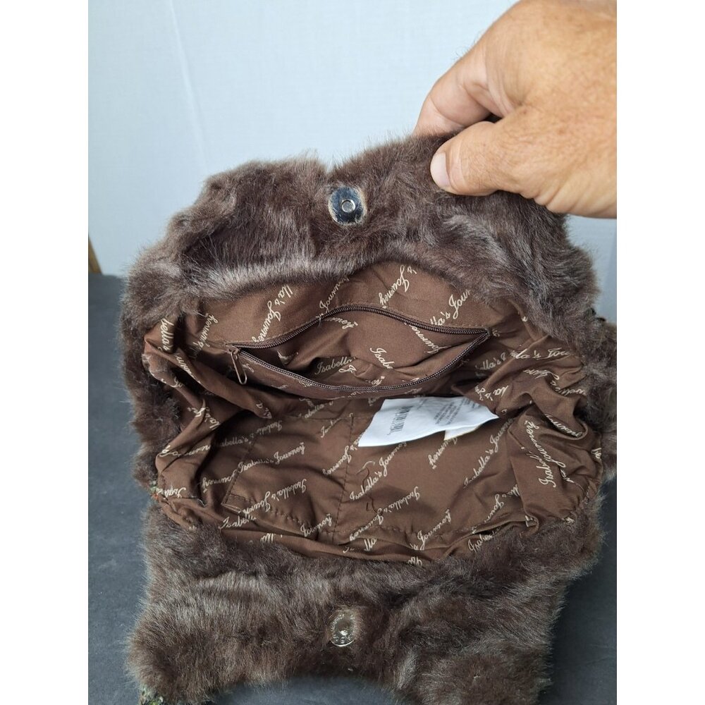 Vintage Isabella's Journey Brown Faux Fur And Sequin Bag NWOT - Picture 6 of 12